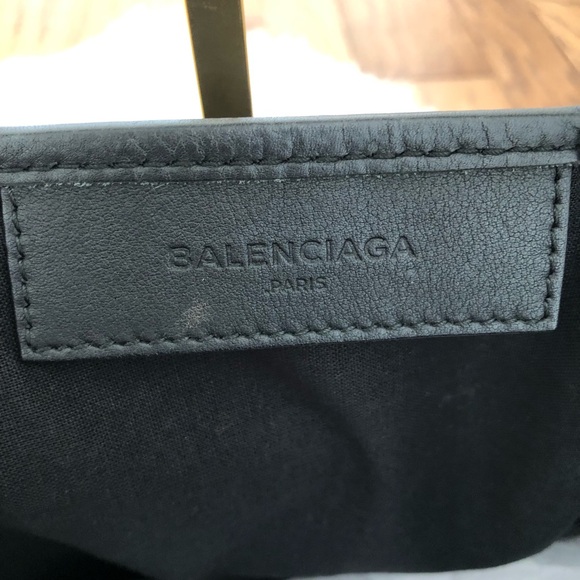 Balenciaga Navy Cabas Small Leather Tote Black - Picture 4 of 16